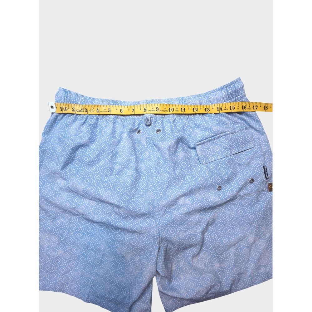 Peter Millar Mens Blue Geometric Tile Print Swim Trunks Shorts 6in Inseam Size M - Picture 4 of 8